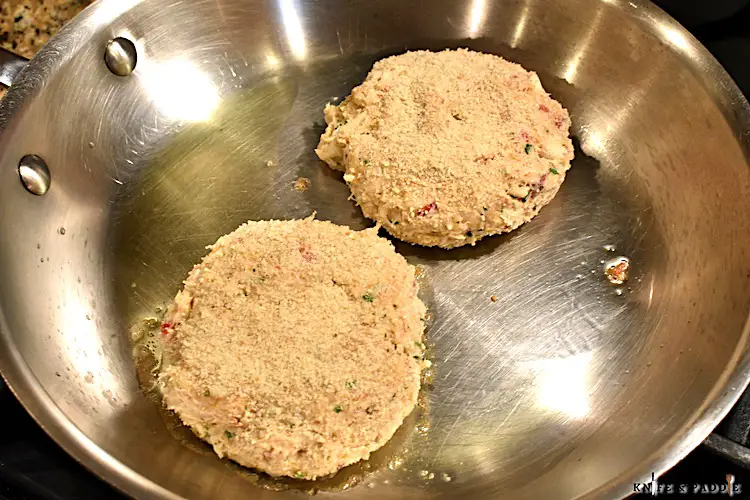 Pan-seared crab cakes