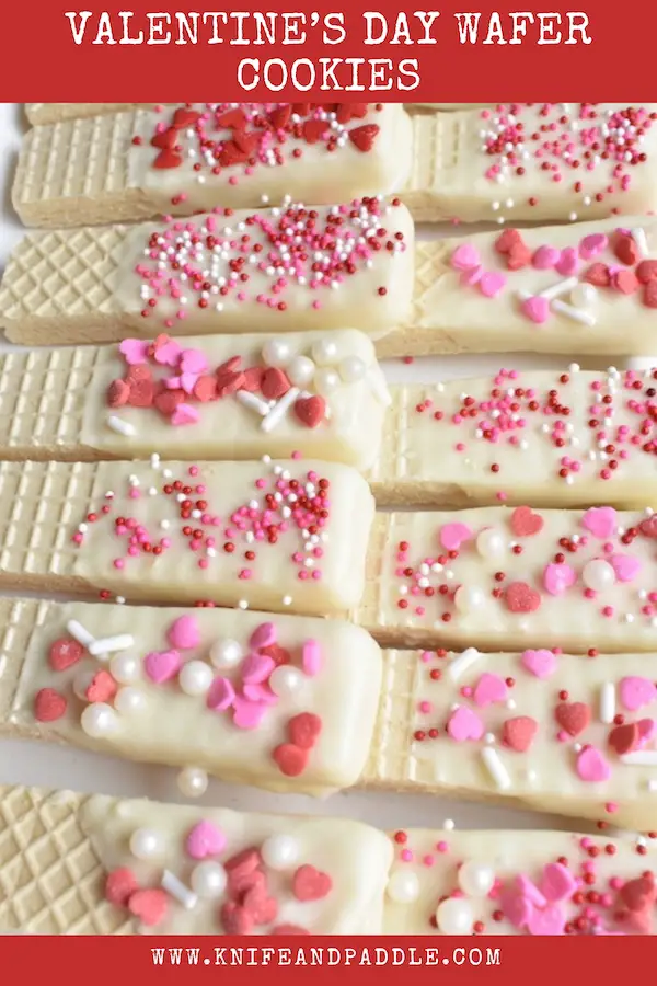 Easy No-bake Treat topped with red and pink hearts and sprinkles