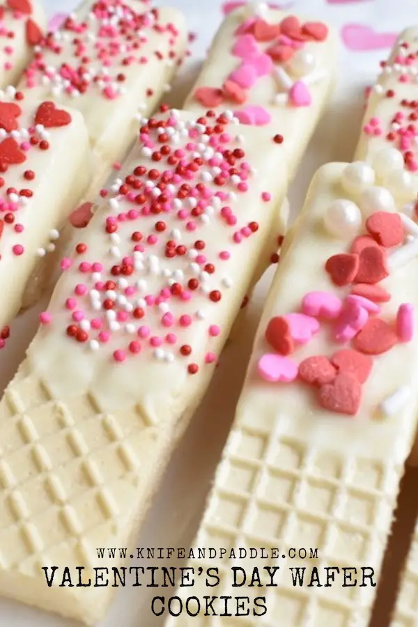 Easy No-bake Treat topped with red and pink hearts and sprinkles