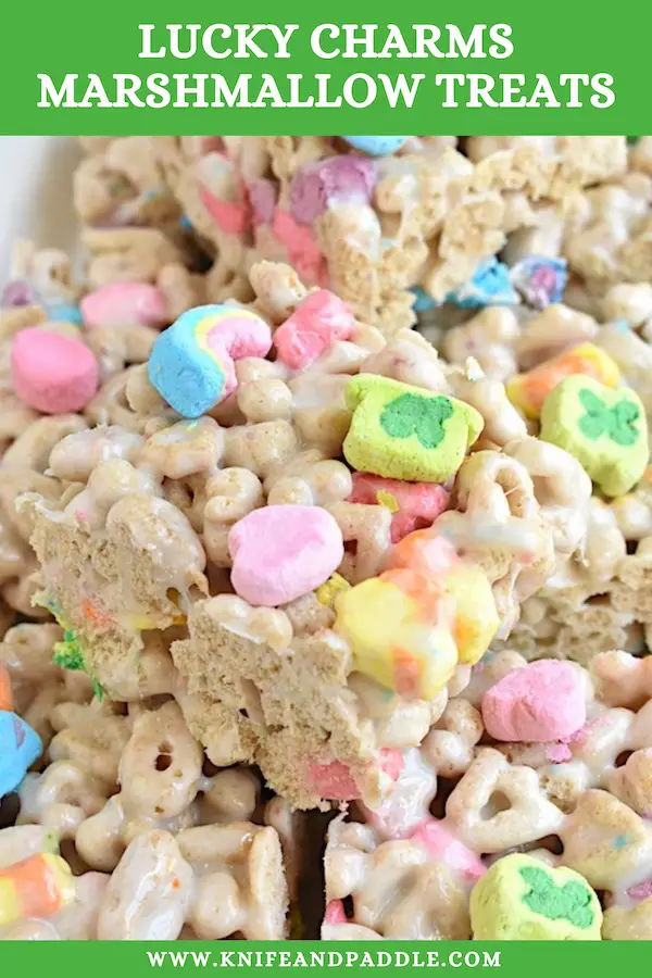 Lucky Charms Marshmallow Treats on a plate