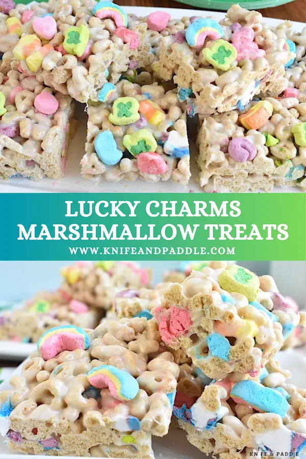 Lucky Charms Marshmallow Treats on a plate