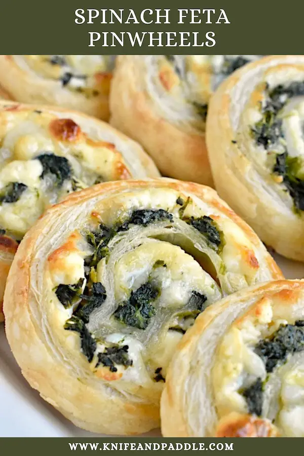 Spinach Feta Pinwheels on a plate