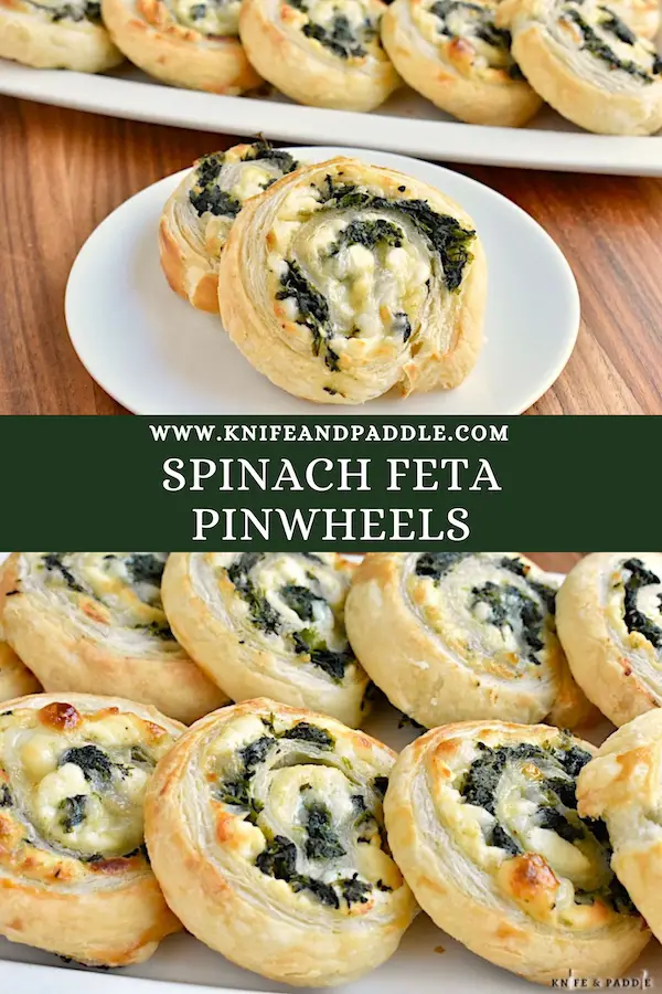 Spinach Feta Pinwheels on a plate