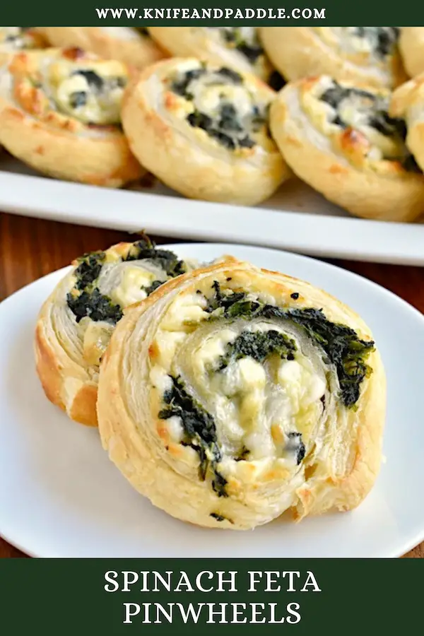 Spinach Feta Pinwheels on a plate